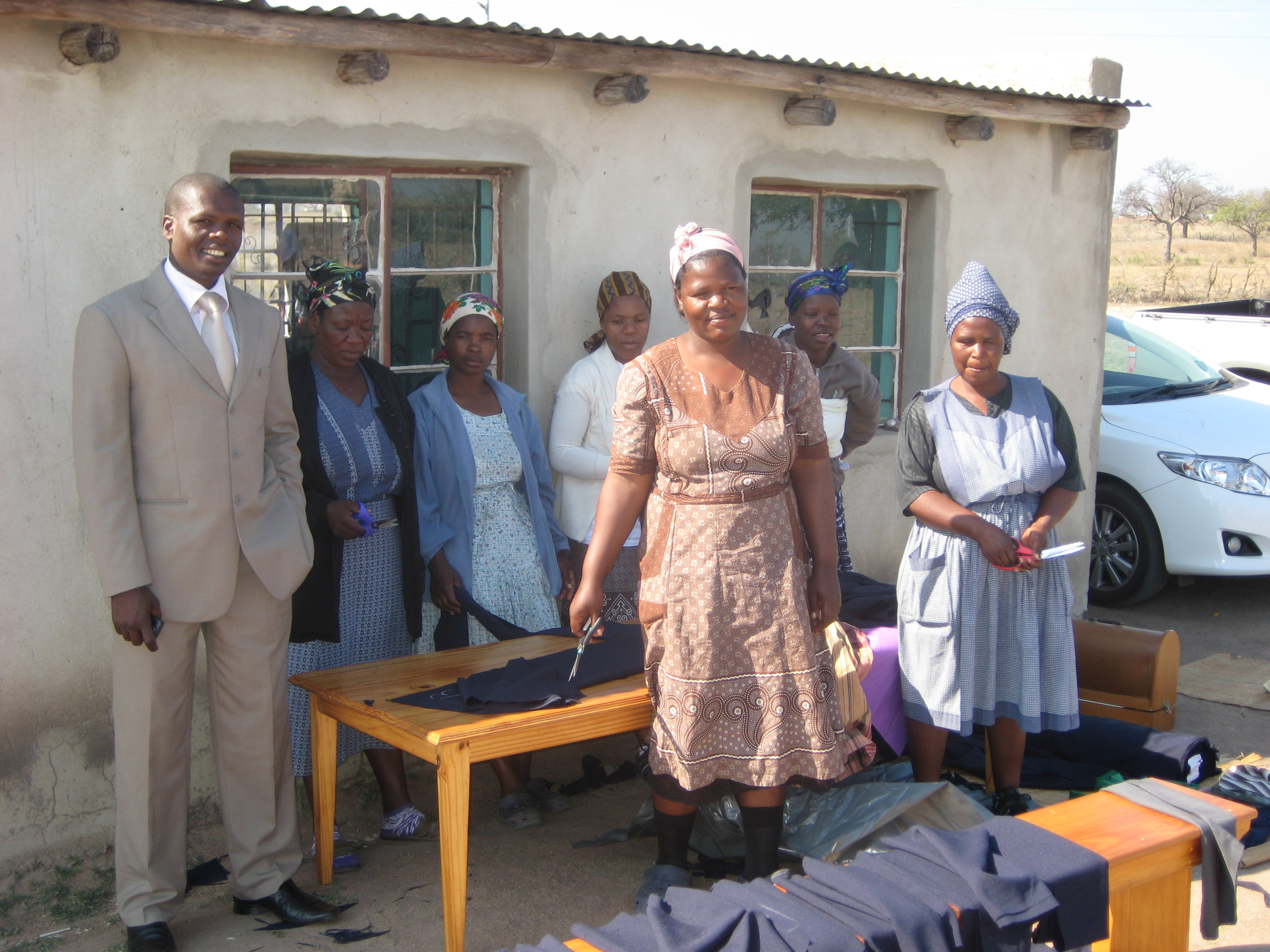 bongani with microfinance sewing group.